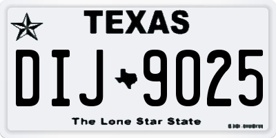 TX license plate DIJ9025