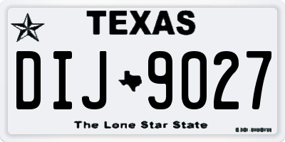 TX license plate DIJ9027