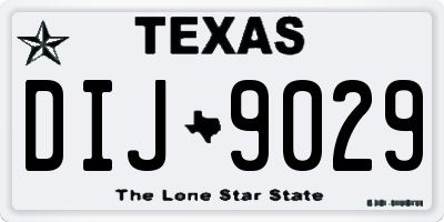 TX license plate DIJ9029