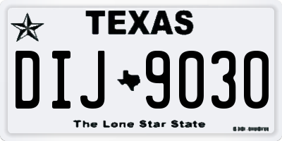 TX license plate DIJ9030