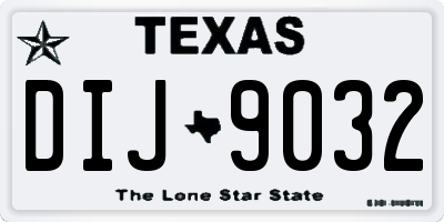 TX license plate DIJ9032
