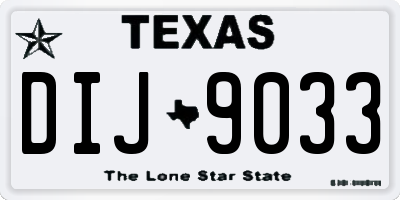 TX license plate DIJ9033