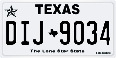 TX license plate DIJ9034