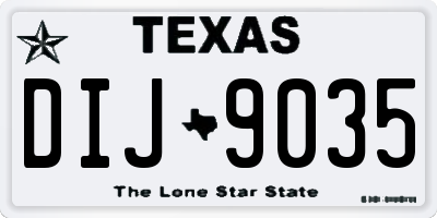 TX license plate DIJ9035