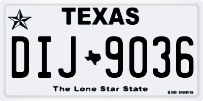 TX license plate DIJ9036
