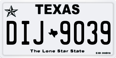 TX license plate DIJ9039