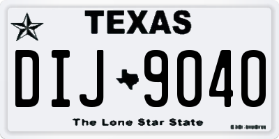 TX license plate DIJ9040