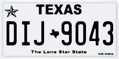 TX license plate DIJ9043