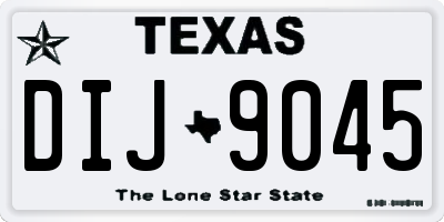 TX license plate DIJ9045