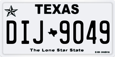 TX license plate DIJ9049
