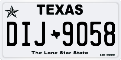 TX license plate DIJ9058