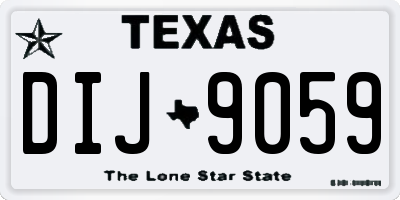 TX license plate DIJ9059