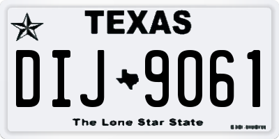 TX license plate DIJ9061