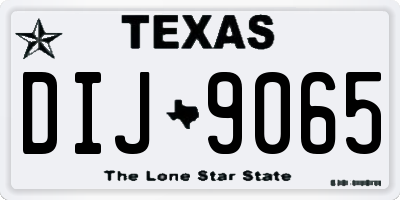 TX license plate DIJ9065