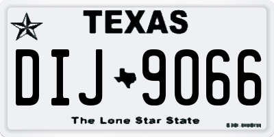 TX license plate DIJ9066