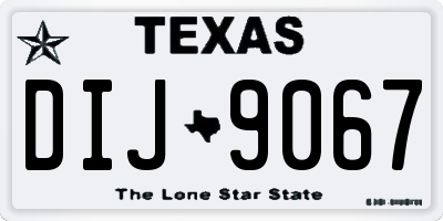 TX license plate DIJ9067