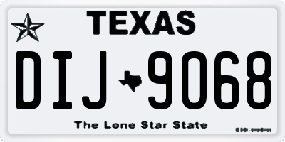 TX license plate DIJ9068