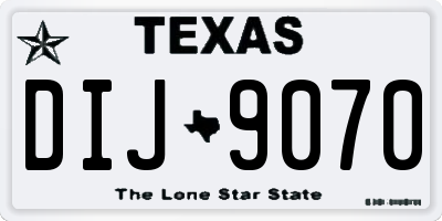 TX license plate DIJ9070