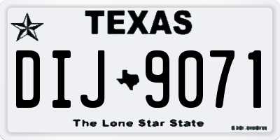 TX license plate DIJ9071