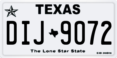 TX license plate DIJ9072