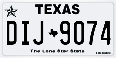 TX license plate DIJ9074