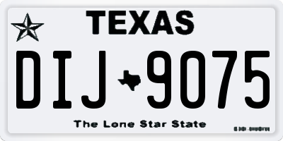 TX license plate DIJ9075