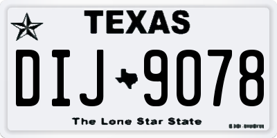 TX license plate DIJ9078