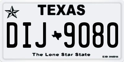 TX license plate DIJ9080
