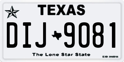 TX license plate DIJ9081