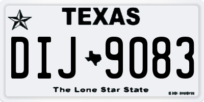 TX license plate DIJ9083