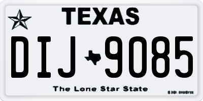 TX license plate DIJ9085
