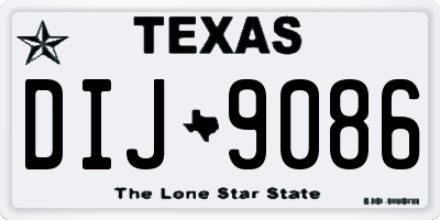 TX license plate DIJ9086