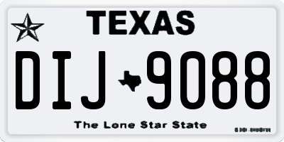 TX license plate DIJ9088