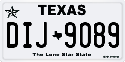 TX license plate DIJ9089