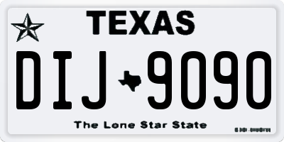 TX license plate DIJ9090