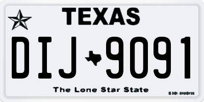 TX license plate DIJ9091