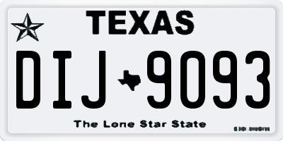 TX license plate DIJ9093