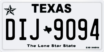 TX license plate DIJ9094