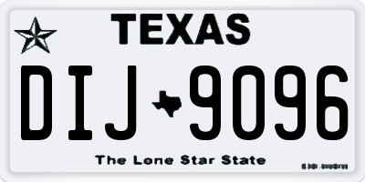 TX license plate DIJ9096