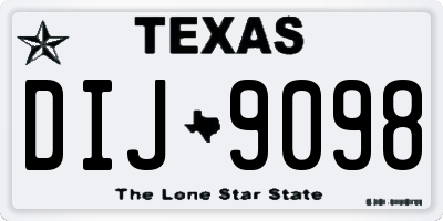 TX license plate DIJ9098