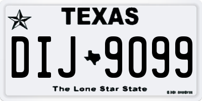 TX license plate DIJ9099