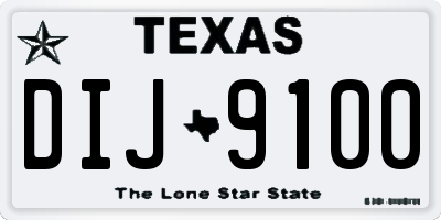 TX license plate DIJ9100