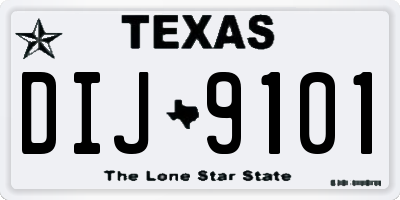 TX license plate DIJ9101