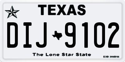 TX license plate DIJ9102