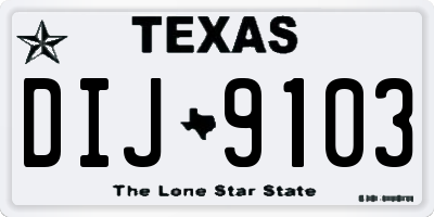 TX license plate DIJ9103