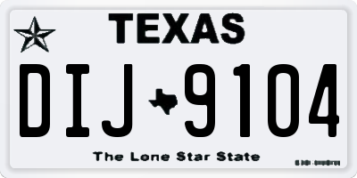 TX license plate DIJ9104