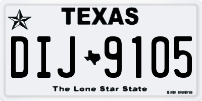 TX license plate DIJ9105