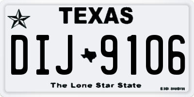 TX license plate DIJ9106
