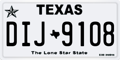 TX license plate DIJ9108