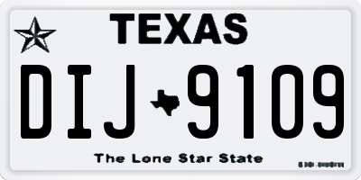 TX license plate DIJ9109